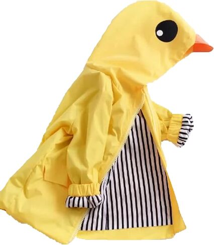 Toddler Baby Boy Girl Duck Raincoat Cute Cartoon Rain Jacket Hoodie Zipper Coat in Kuwait