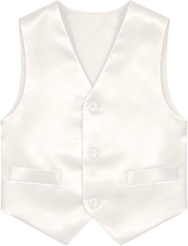 Bakerbear Baby Boy Vest for Toddler Satin Formal Tuxedo Waistcoat | Little Gentleman, Lightweight Comfortable, Sleeveless, Birthday Prom Christmas Christening, Wedding Bearer Ring Outfit in Kuwait