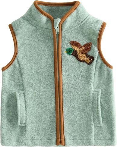 Bagilaanoe Toddler Baby Boy Vest Fall Winter Outfit Zip Up Fleece Jacket Coat Mallard Duck Hunting Clothes in Kuwait