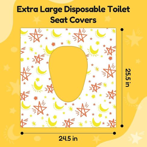 20 Pack Toilet Seat Covers for Kids, Toilet Seat Covers Disposable -Extra Large, Waterproof, Individually Wrapped, Portable Travel Pack for Toddlers Potty Training, Public Restroom, Airplane, Trip in Kuwait