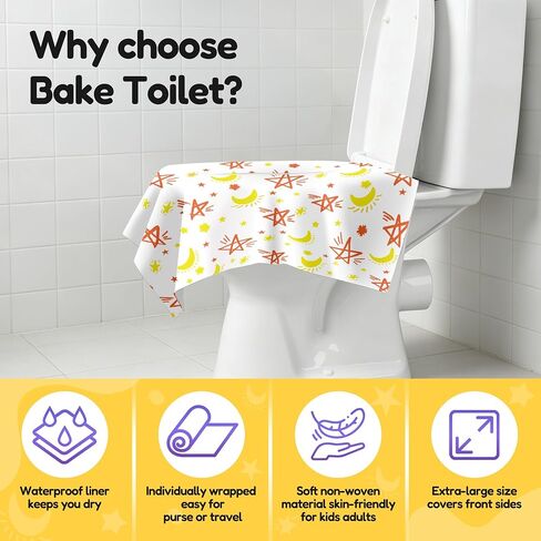 20 Pack Toilet Seat Covers for Kids, Toilet Seat Covers Disposable -Extra Large, Waterproof, Individually Wrapped, Portable Travel Pack for Toddlers Potty Training, Public Restroom, Airplane, Trip in Kuwait