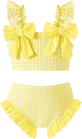 Baby Girl Swimsuit Toddler Bathing Suit Girls Summer Ruffle Bowknot Beach Bikini Tankini Two Piece Swimwear in Kuwait