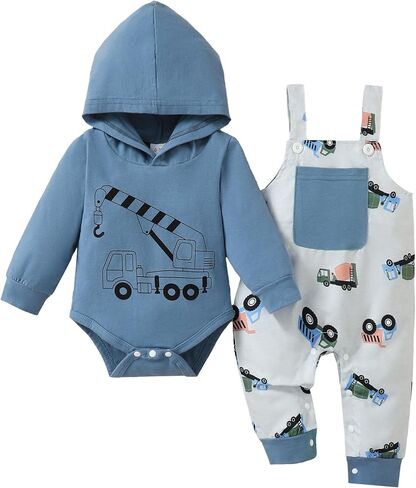 NZRVAWS Baby Boy Clothes Newborn Outfit Infant Romper Fall Winter Jumpsuit Animals Overalls Pants Gifts 0-18 Months in Kuwait