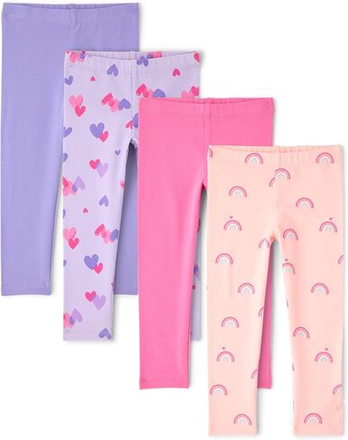 The Children's Place Baby Girls' and Toddler Print Leggings,4-Pack in Kuwait