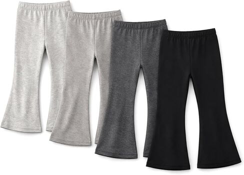 Butterblu Fiorella 4-Pack Flare Legging Pants for Girls Organic Cotton | GOTS Certified Organic Cotton Adjustable Length Leggings Set for Baby and Toddler Girls, Made to Match Collection in Kuwait