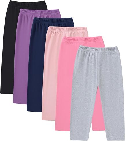 Jecson Toddler Girls Leggings 6 Pack Toddler Girl Clothes 18M-5Y | 6-Pack Toddler Girls Leggings with Soft, Breathable, Stretch, Moisture-Wicking Fabric, Fade & Shrink Resistant in Kuwait