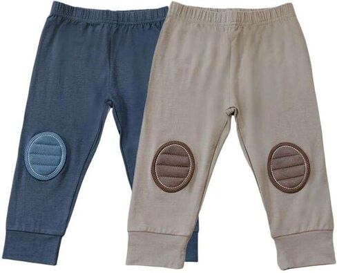 2-Pack Baby Bottoms with Knee Reinforcement - Soft Viscose Gentle on Skin, Moisture Wicking Crawling Baby Essentials in Saudi Arabia