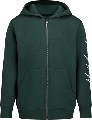 Tommy Hilfiger Boys' Long Sleeve Fleece Full Zip Hoodie With Front Pockets in Kuwait