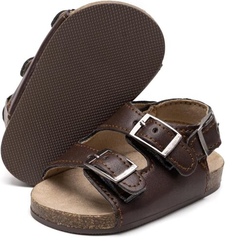 Miamooi Baby Boys Girls Clogs Adjustable Buckle Straps Sandals with Lightweight Non-Slip Rubber Sole Prewalk Shoes 0-18 Months in Kuwait
