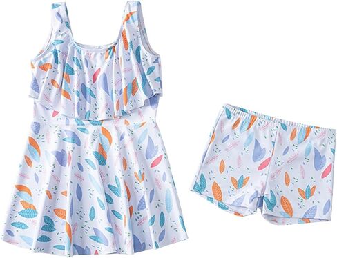 Girls 2 Piece Swimsuits Toddler Bathing Suit Cover Up Swim Dress with Shorts Kids Summer Casual Beach Swimwear Cute Clothes in Kuwait
