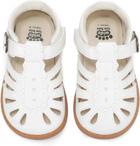 Toddler Girl Sandals Barefoot Mary Jane Shoes for Summer | Non-Slip, Zero Drop, Hook-and-Loop, Breathable, School, Flower Girls, Birthday Party, Church, Wedding, Indoor, Outdoor in Saudi Arabia