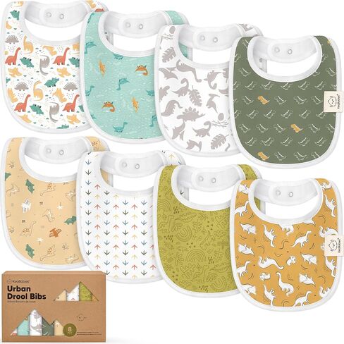 KeaBabies 8-Pack Organic Baby Bibs for Drooling and Teething (Sweet Charm) | Soft Cotton Bibs for Baby Girl, Boy, Extra Absorbent, Easy to Clean & Put On, Toddler, Newborn, Infant 0-24 Months in Kuwait