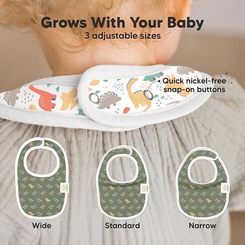 KeaBabies 8-Pack Organic Baby Bibs for Drooling and Teething (Sweet Charm) | Soft Cotton Bibs for Baby Girl, Boy, Extra Absorbent, Easy to Clean & Put On, Toddler, Newborn, Infant 0-24 Months in Kuwait