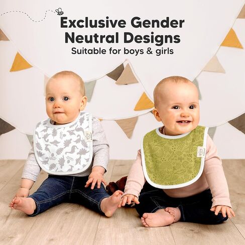 KeaBabies 8-Pack Organic Baby Bibs for Drooling and Teething (Sweet Charm) | Soft Cotton Bibs for Baby Girl, Boy, Extra Absorbent, Easy to Clean & Put On, Toddler, Newborn, Infant 0-24 Months in Kuwait