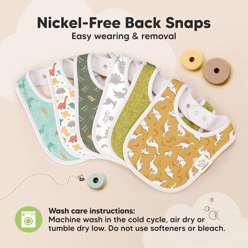 KeaBabies 8-Pack Organic Baby Bibs for Drooling and Teething (Sweet Charm) | Soft Cotton Bibs for Baby Girl, Boy, Extra Absorbent, Easy to Clean & Put On, Toddler, Newborn, Infant 0-24 Months in Kuwait