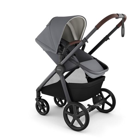 Mompush Ultimate 3 Full Size Stroller, Extendable Seat, Infant to Toddler | Reversible, extendable seat, large all-terrain wheels, full suspension, one-second fold, magnetic harness, UPF50+ canopy in Kuwait