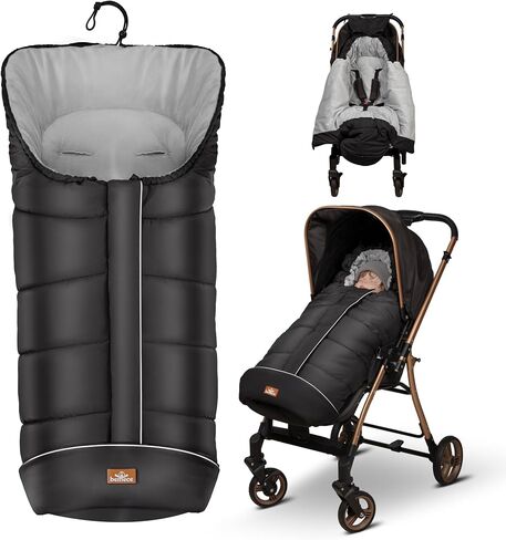Bemece Warm Bunting Bag, Universal Winter Stroller Cover with Zip, Windproof Stroller footmuff for Baby Buggies Pushchair, Machine Washable in Kuwait