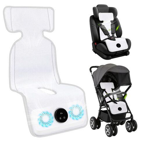 Fotgear Baby Stroller Cooling Pad with 2 Built-in Fan - 3D Breathable & Washable Carseat Cooling Cushion Liner with Child Lock, 5 Speed Levels, Max 17H Ventilation for Toddler Baby Summer Essentials | Breathable Cooling Pad with Fans in Kuwait