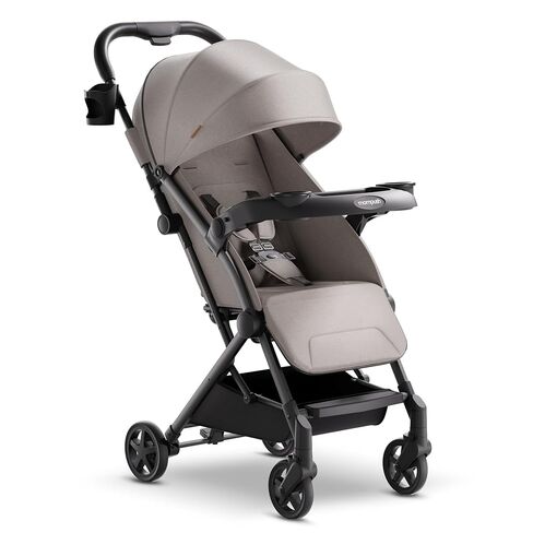 Mompush Lithe V2 Lightweight Travel Stroller, Compact Foldable Baby Stroller with Travel Bag, One-Hand Fold Stroller, Snack Tray, Mechanical Recline Seat, Airplane-Ready, UPF 50+ Canopy & Rain Cover | Compact baby stroller, airplane-ready, one-hand fold,  in Kuwait