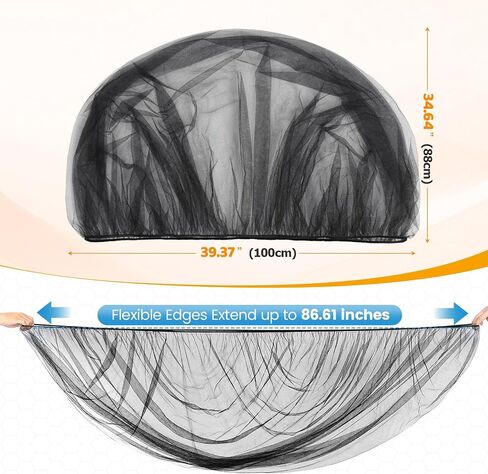 Orzbow 2 Pack Mosquito Net for Double Stroller Side-by-Side, Insect, Fly & Bug Protection | Mosquito Net Cover for Double, and Twin Stroller | Baby Summer, Beach, travel, and Camping Essentials, Black in Kuwait