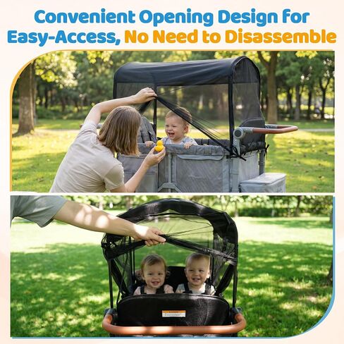 Orzbow Mosquito Net for Baby Stroller Wagon, Black | Suitable for WONDERFOLD W4 Stroller Wagon, Insect, Fly & Bug Protection, Summer, Beach, Travel, and Camping Essentials in Kuwait