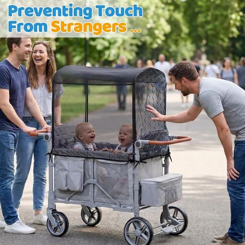 Orzbow Mosquito Net for Baby Stroller Wagon, Black | Suitable for WONDERFOLD W4 Stroller Wagon, Insect, Fly & Bug Protection, Summer, Beach, Travel, and Camping Essentials in Kuwait