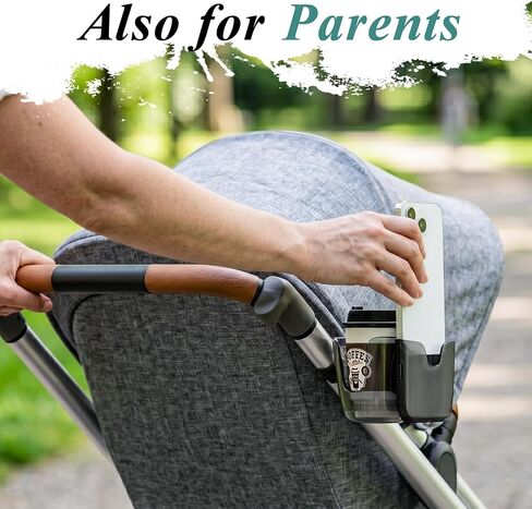 Stroller Cup Holder with Phone Holder, Fits for UPPAbaby Vista/Vista V2/Vista V3/Cruz/Cruz V2/Minu/Minu V2/Minu Duo, Securely Hold The Cup, Quick Attachment, Drinking On The Go, 1Pack in Kuwait