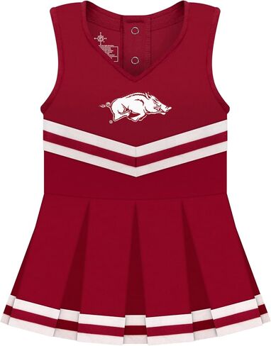 College Baby NCAA Officially Licensed Cheerleader Bodysuit Dress - Team Logo, Multiple Colors, for Baby Girls - (0-24 Months) in Saudi Arabia
