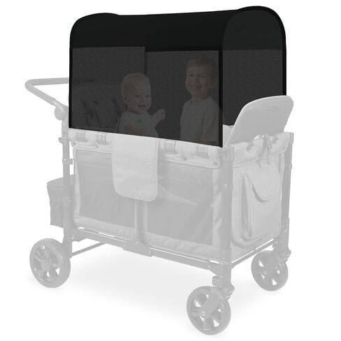 Stretchy Panoramic Canopy Compatible with Wonderfold Stroller Wagons W4 All Models,with Two Mesh Windows, UPF50+ Sun Protection,(Black) in Kuwait