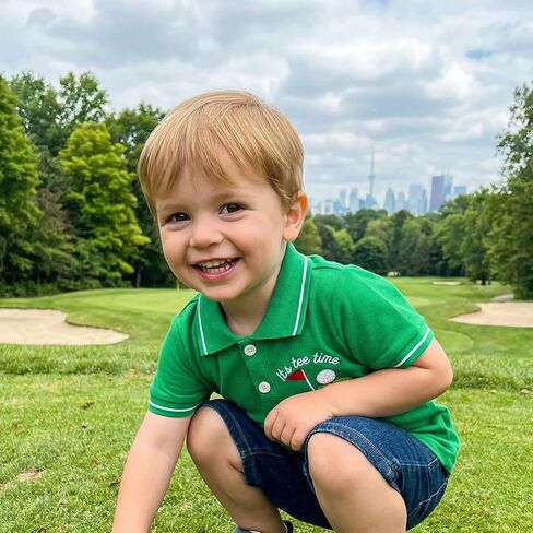 Toddler Baby Boy Shirt Golf Polo Shirt Striped Short Sleeve Collared T-Shirt Tops Casual Golf Tee Little Boys Summer Clothes in Kuwait
