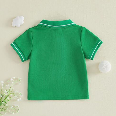 Toddler Baby Boy Shirt Golf Polo Shirt Striped Short Sleeve Collared T-Shirt Tops Casual Golf Tee Little Boys Summer Clothes in Kuwait