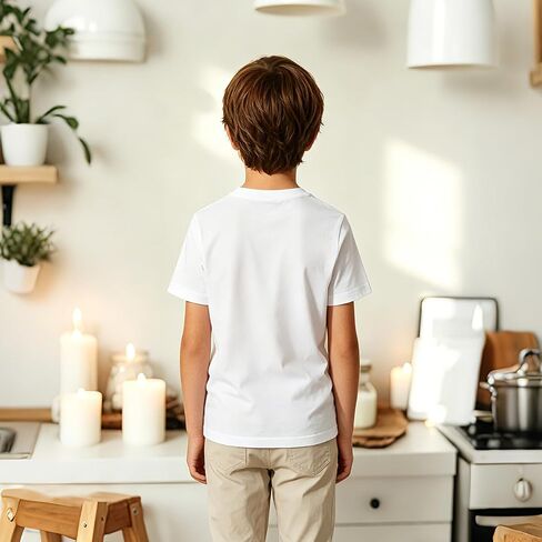 OKBA 3 Pack White t Shirts for Kids,Crew Neck Short Sleeve Boys Clothes Undershirt, Boys Tank Tops Polyester tee Bulk in Kuwait