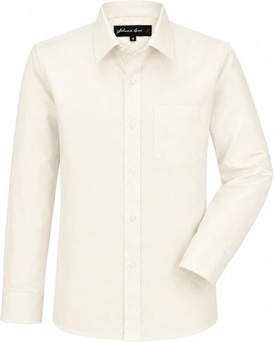 Boys Long Sleeve Dress Shirt, Poly-Cotton Button Down Formal Shirt, Baby to Teen Sizes in Saudi Arabia