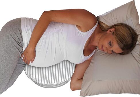 Boppy Wedge Pregnancy Pillow - Compact Support Wedge Maternity Pillow for Back, Knees, Pelvic Floor at Home, Office & Travel with Washable Knit Cover - Gray Modern Stripe in Kuwait