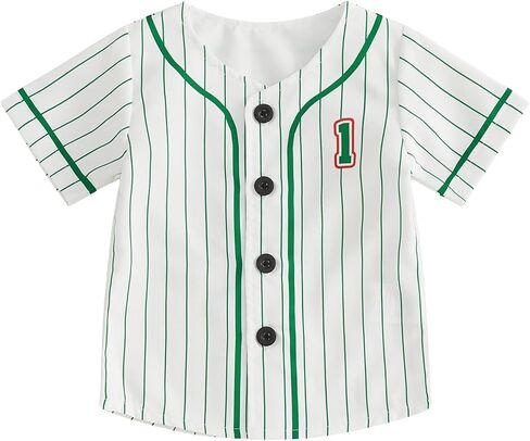 Kupretty Baby Boy 1st Birthday Shirt First Birthday Outfit Boy One Year Old Hip Hop Baseball Jersey Button Down Shirts in Kuwait
