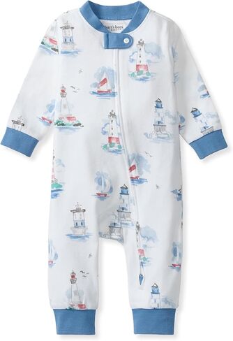 Burt's Bees Baby Unisex Sleep and Play Pajama, Footless One-Piece Zipper PJ | Soft organic cotton footed sleep & play features a loose, relaxed fit and 2-way zipper for easy nighttime changes in Kuwait