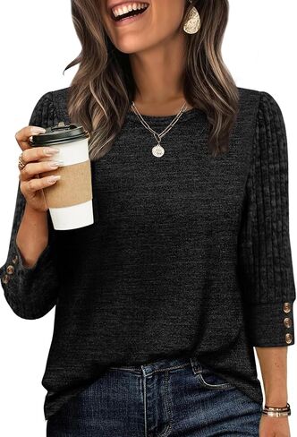 WIHOLL 3/4 Length Sleeve Womens Tops Sweaters Shirts Lightweight Spring Outfits 2026 Winter Clothing S-2XL in Kuwait