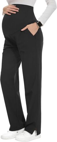 POSHGLAM Women's Maternity Scrub Pants 6-Pocket Over Belly Stretch Comfortable Casual Workwear Medical Nurse Work Pants in Kuwait
