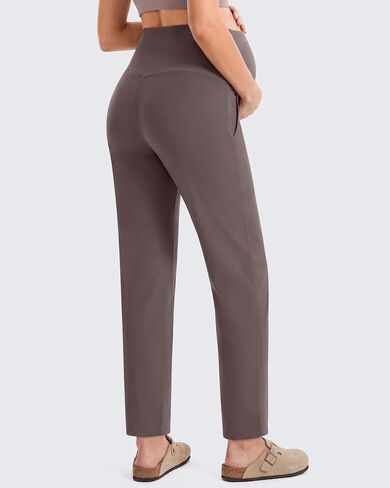 G4Free EverGoing Maternity Work Pants Pregnancy Tapered Ankle Trousers | with Pockets, Over the Belly, Soft, Stretch, Relaxed Fit, for Casual, Office or Business in Kuwait
