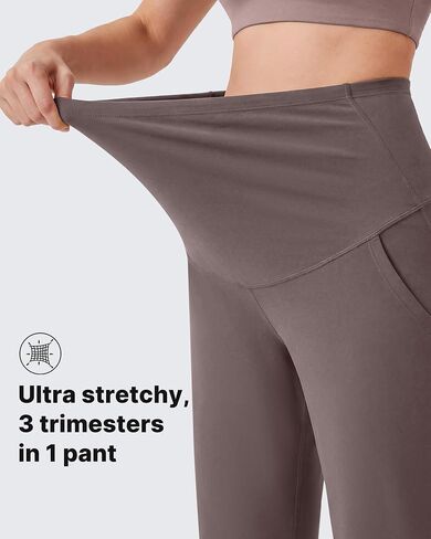 G4Free EverGoing Maternity Work Pants Pregnancy Tapered Ankle Trousers | with Pockets, Over the Belly, Soft, Stretch, Relaxed Fit, for Casual, Office or Business in Kuwait