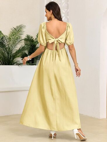CYCLAMEN Boho Maternity Photoshoot Dress Sweetheart Neck Puff Sleeve Pleated A Line Maxi Pregnancy Gown for Baby Shower in Kuwait