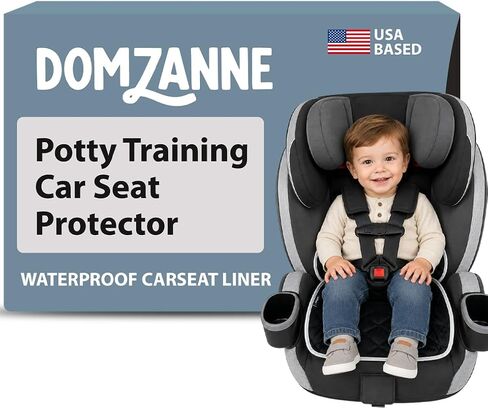 Potty Training Car Seat Protector Cover, Soft Waterproof Piddle Pads for Toddlers and Baby Carseat, Washable Liner Mat for Strollers, Bouncers, Leaks and Spills, Travel Bag Included, Black in Saudi Arabia