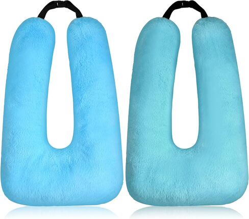 Barydat 2 Pcs Car Travel Pillow for the Back Seat 28 x 18 in Sleeping Reading Pillows for Distance Travel Car Cushion for Kids Adults Head and Body Support U Shaped Pad (Blue, Green) in Saudi Arabia