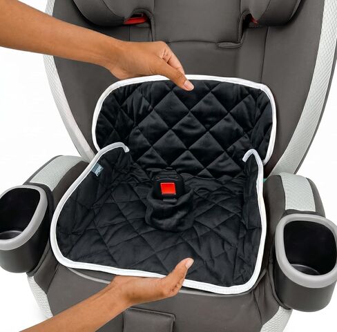 Potty Training Car Seat Protector Cover, Soft Waterproof Piddle Pads for Toddlers and Baby Carseat, Washable Liner Mat for Strollers, Bouncers, Leaks and Spills, Travel Bag Included, Black in Saudi Arabia