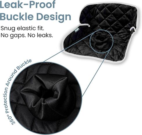 Potty Training Car Seat Protector Cover, Soft Waterproof Piddle Pads for Toddlers and Baby Carseat, Washable Liner Mat for Strollers, Bouncers, Leaks and Spills, Travel Bag Included, Black in Saudi Arabia