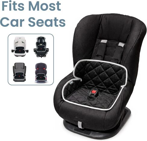 Potty Training Car Seat Protector Cover, Soft Waterproof Piddle Pads for Toddlers and Baby Carseat, Washable Liner Mat for Strollers, Bouncers, Leaks and Spills, Travel Bag Included, Black in Saudi Arabia