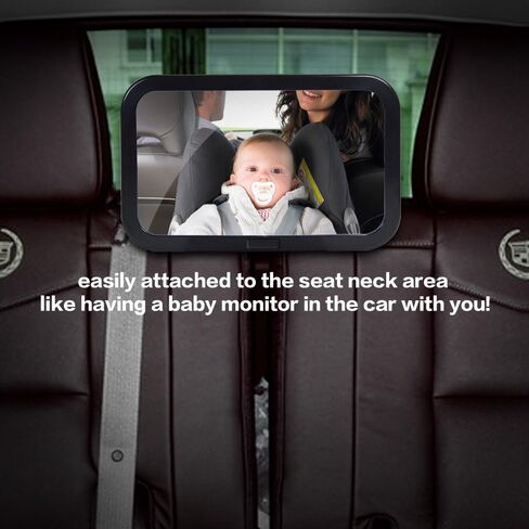 Shynerk Baby Car Mirror, Rear Facing Car Seat Mirror Safety for Infant Newborn, Baby Mirror with Wide Rearview & 360° Rotation, Shatterproof & Easy Assembled Crash Tested in Saudi Arabia