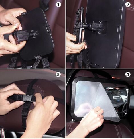 Shynerk Baby Car Mirror, Rear Facing Car Seat Mirror Safety for Infant Newborn, Baby Mirror with Wide Rearview & 360° Rotation, Shatterproof & Easy Assembled Crash Tested in Saudi Arabia