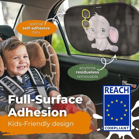 CARAMAZ Car Window Shade for Baby with Certified UV-Protection 2 Pack - 20"x12" in Saudi Arabia