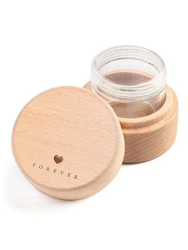 Minimalist Wooden Umbilical Cord Keepsake - With Transparent acrylic box - Hygienic Storage - Baby Umbilical Cord Memorial Box, Newborn, Christening - 2" x 2" x 1.6" Modern Case Baby Keepsake (leaves) in Saudi Arabia